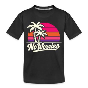 No worries - Kids' Premium Organic T-Shirt - black - Front