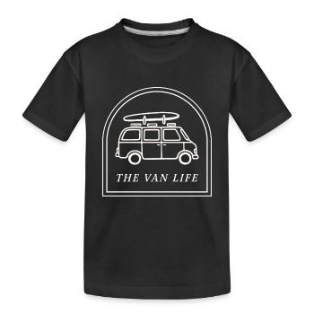 Vie en camping-car en road trip surf - T-shirt bio Premium Enfant - noir - Devant