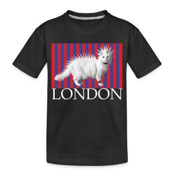 London Punk katze Mohikaner Kätzchen freche Katze - Kinder Premium Bio T-Shirt - Schwarz - Vorne