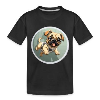 Squeaking Pug Sprinter - Kids' Premium Organic T-Shirt - black - Front