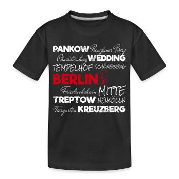 Berlin Retro Stadt und Bär Vintage Urlaub Souvenir - Kinder Premium Bio T-Shirt - Schwarz - Vorne