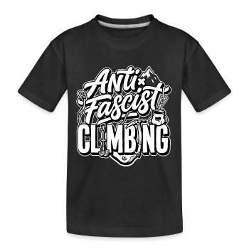 Antifaschistischer Bergtee besteigen - Kinder Premium Bio T-Shirt - Schwarz - Vorne