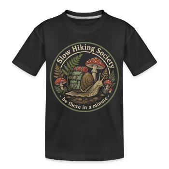 Slow Hiking Society : Rando à mon rythme - T-shirt bio Premium Enfant - noir - Devant