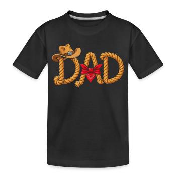 Best Daddy Cowboy Western Rope Design - Kids' Premium Organic T-Shirt - black - Front