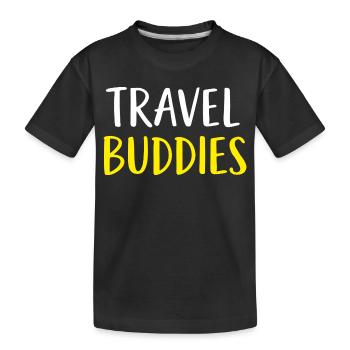 Travel Buddies - Kids' Premium Organic T-Shirt - black - Front