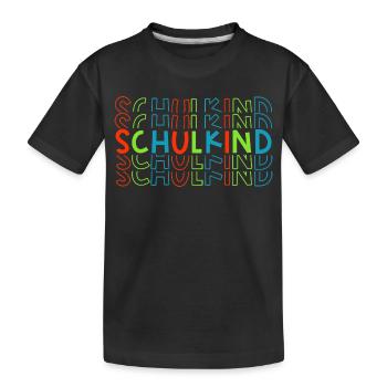 Schulkind Einschulung Schulanfang - Kinder Premium Bio T-Shirt - Schwarz - Vorne