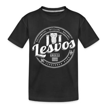 Lesbos Insel in Griechenland Vintage Souvenir - Kinder Premium Bio T-Shirt - Schwarz - Vorne