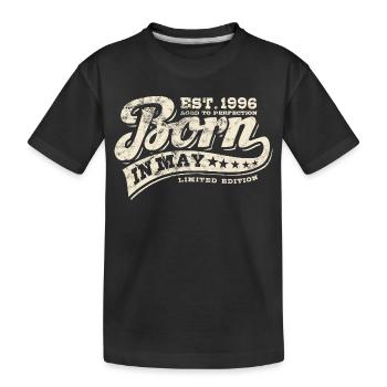 Born in May 1996 - Birthday - Gift - Kids' Premium Organic T-Shirt - black - Front