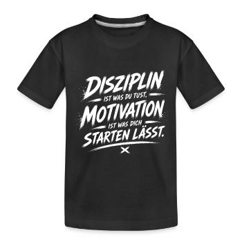 La discipline vous motive : la motivation pour commencer - T-shirt bio Premium Enfant - noir - Devant