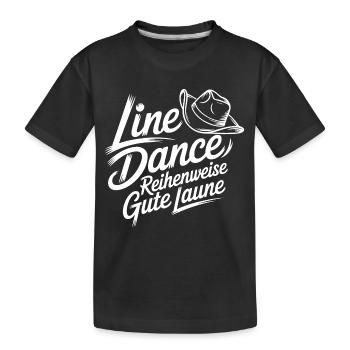 Danse en ligne : bonne humeur - T-shirt bio Premium Enfant - noir - Devant