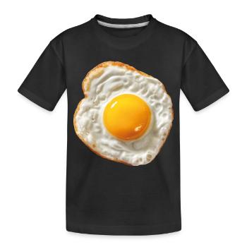 fried egg - Kids' Premium Organic T-Shirt - black - Front