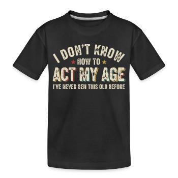 Humor Birthday Youth Eternal Retro - Kids' Premium Organic T-Shirt - black - Front