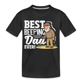 Best Beeping Dad Detectorist Saying - Kids' Premium Organic T-Shirt - black - Front