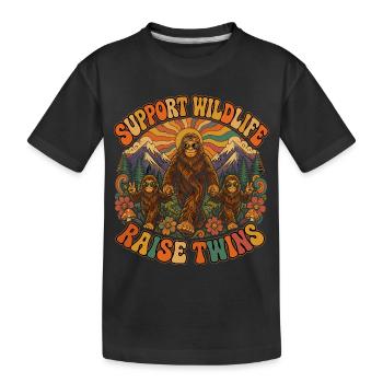 Bigfoot et Jumeaux : Soutenez la Vie Sauvage - T-shirt bio Premium Enfant - noir - Devant