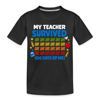 J'ai survécu à 100 jours d'école Rigolo - T-shirt bio Premium Enfant - noir - Devant