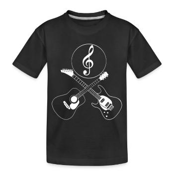 Crossover guitars and treble clef - Kids' Premium Organic T-Shirt - black - Front