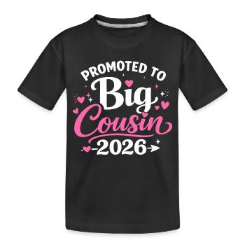 Adorable Cousin Design Hearts and Stars - Kids' Premium Organic T-Shirt - black - Front