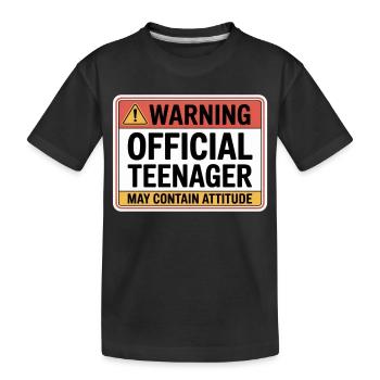 Official Teenager - Kinder Premium Bio T-Shirt - Schwarz - Vorne