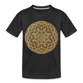 Jugendstil  Mandala - gold - Kinder Premium Bio T-Shirt - Schwarz - Vorne
