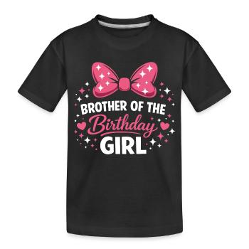Geburtstagsdesign des Mädchens – Magische rosa Schleife und E - Kinder Premium Bio T-Shirt - Schwarz - Vorne