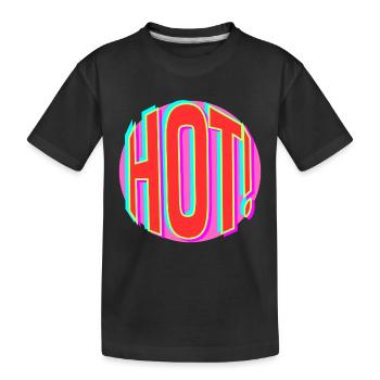 Neon Hot Retro Schriftzug - Kinder Premium Bio T-Shirt - Schwarz - Vorne