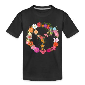 Flower Power Symbole de la paix - T-shirt bio Premium Enfant - noir - Devant