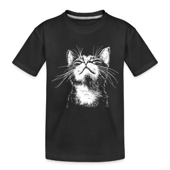 Funny Cat Face - Kids' Premium Organic T-Shirt - black - Front