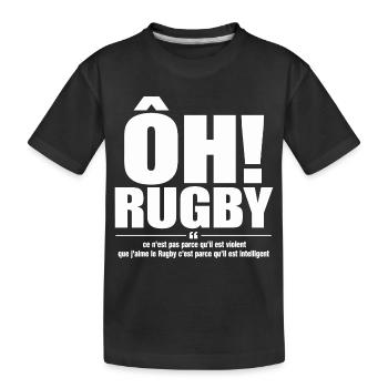 rugby intelligent - T-shirt bio Premium Enfant - noir - Devant