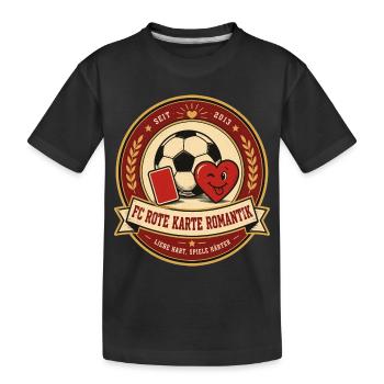 FC Rote Karte Romantik - Kinder Premium Bio T-Shirt - Schwarz - Vorne
