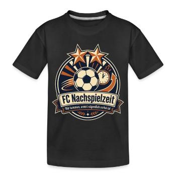 FC Nachspielzeit - Kinder Premium Bio T-Shirt - Schwarz - Vorne