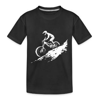 Mountain bike - Kids' Premium Organic T-Shirt - black - Front
