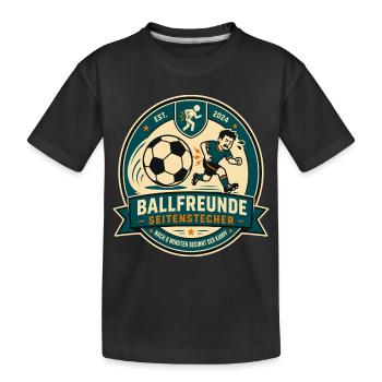 Ballfreunde Seitenstecher - Kinder Premium Bio T-Shirt - Schwarz - Vorne