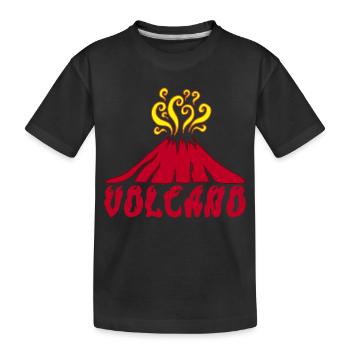Volcan en éruption - T-shirt bio Premium Enfant - noir - Devant