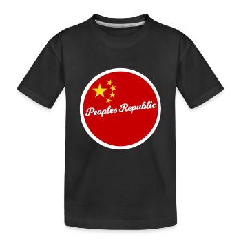 Cercle rouge de la Chine avec des étoiles - T-shirt bio Premium Enfant - noir - Devant