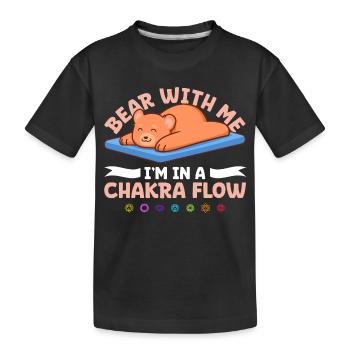 Chakra Humor - Bär im Energiefluss - Kinder Premium Bio T-Shirt - Schwarz - Vorne