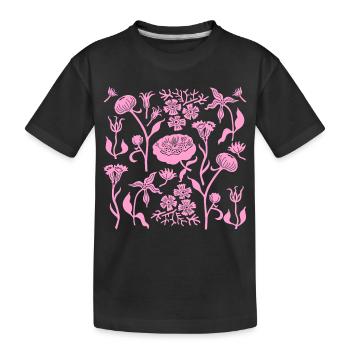 Pivoines pour toujours L Pivoines botaniques L Rose - T-shirt bio Premium Enfant - noir - Devant