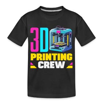 Équipe de robotique spatiale d’impression 3D Crew Maker Drôle - T-shirt bio Premium Enfant - noir - Devant