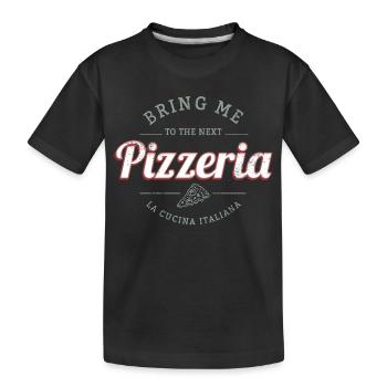 Pizzeria Restaurant Vintage Italien Retro Design - Kinder Premium Bio T-Shirt - Schwarz - Vorne