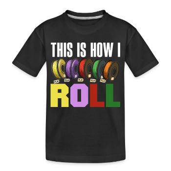 C’est ainsi que je roule un rouleau de filament pour l’impression 3D - T-shirt bio Premium Enfant - noir - Devant