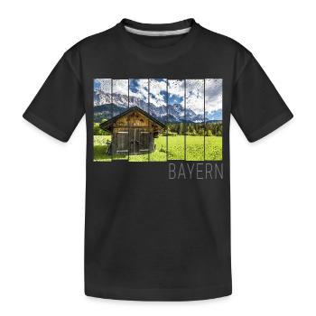 Garmisch Partenkirchen in Bayern Alpen Panorama - Kinder Premium Bio T-Shirt - Schwarz - Vorne