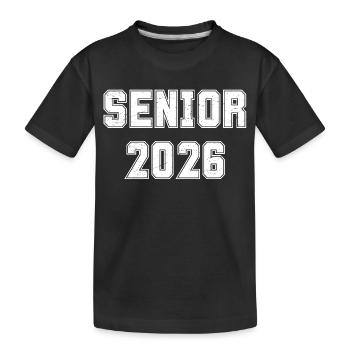 Senior 2026 Class of 2026 White Varsity Gift - Kids' Premium Organic T-Shirt - black - Front