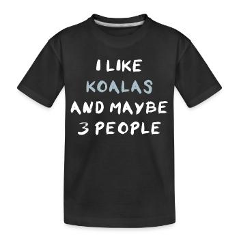 J’aime les koalas et peut-être trois personnes - T-shirt bio Premium Enfant - noir - Devant