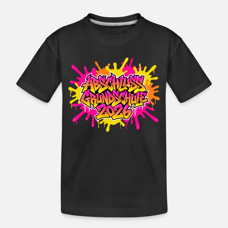 Grundschule Abschluss 2026 Graffiti - Kinder Premium Bio T-Shirt - Schwarz