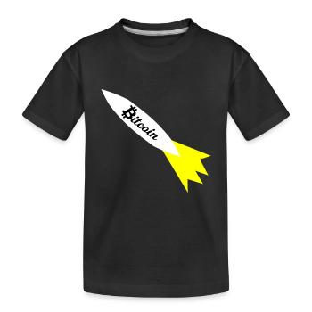 Imprimerie de la fusée Bitcoin - T-shirt bio Premium Enfant - noir - Devant