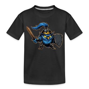 Knight Owl Ren Faire Mittelalterfest Lustig - Kinder Premium Bio T-Shirt - Schwarz - Vorne