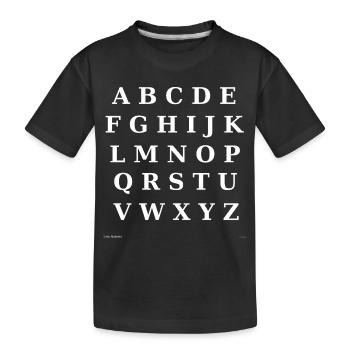 Lateinisches Alphabet (weiß) - Kinder Premium Bio T-Shirt - Schwarz - Vorne