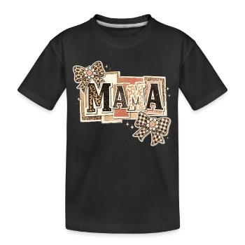 Mama Leopard und Bögen | Muttertagsgeschenk - Kinder Premium Bio T-Shirt - Schwarz - Vorne