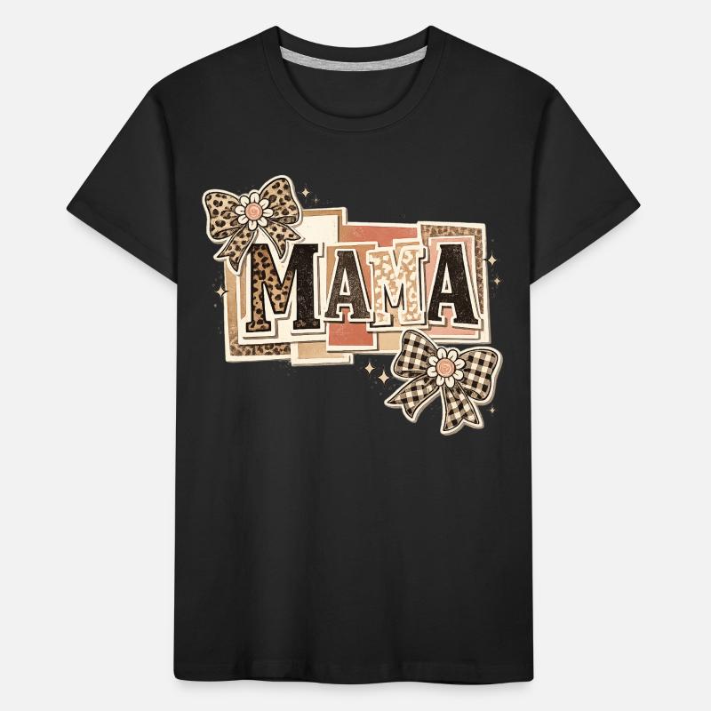 Mama Leopard und Bögen | Muttertagsgeschenk Kinder Premium Bio T-Shirt