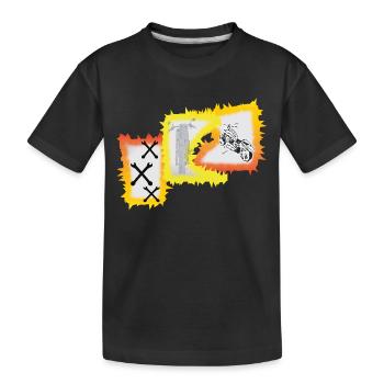 Biker Motorrad Chopper  - Kinder Premium Bio T-Shirt - Schwarz - Vorne