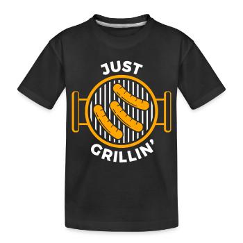 Juste griller des saucisses BBQ - T-shirt bio Premium Enfant - noir - Devant